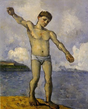 Paul Cezanne Painting - Bather with Outstreched Arms Paul Cezanne